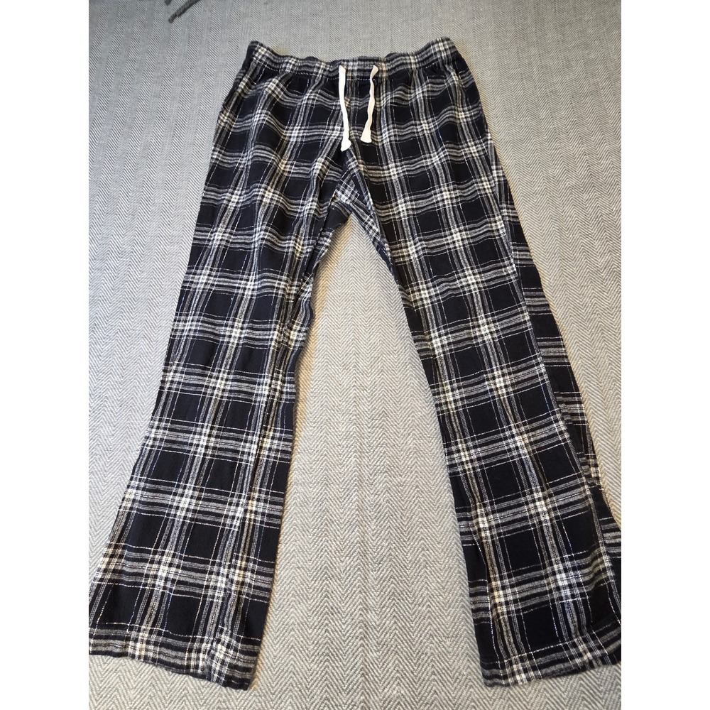 Old Navy Lounge Pants Womens Medium Black White Plaid Sleepwear Drawstring Waist